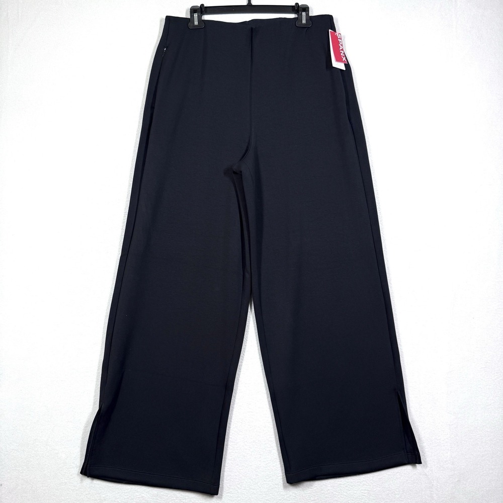 Spanx Air Essentials Pants Womens XL Zero Waistband Wide Leg Very Black NWT